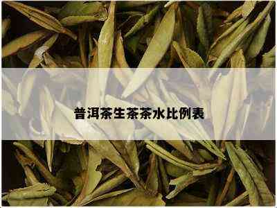 普洱茶生茶茶水比例表