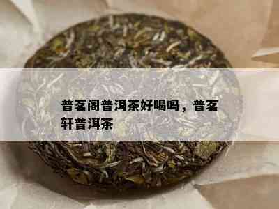 普茗阁普洱茶好喝吗，普茗轩普洱茶