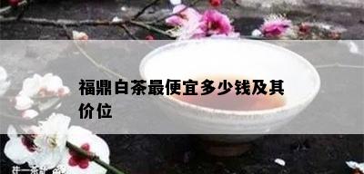 福鼎白茶更便宜多少钱及其价位