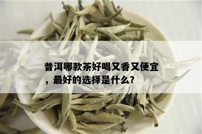 普洱哪款茶好喝又香又便宜，更好的选择是什么？