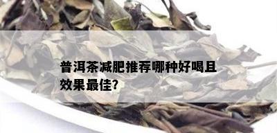 普洱茶减肥推荐哪种好喝且效果更佳？