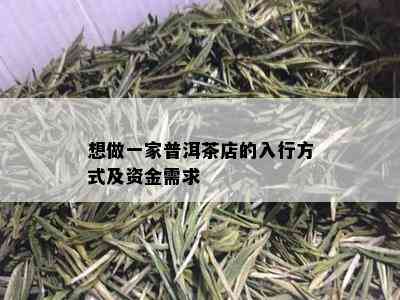 想做一家普洱茶店的入行方式及资金需求