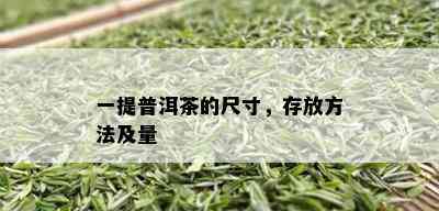 一提普洱茶的尺寸，存放方法及量