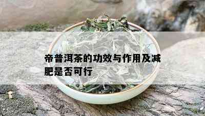 帝普洱茶的功效与作用及减肥是否可行