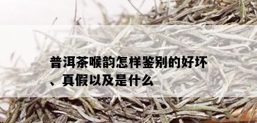 普洱茶喉韵怎样鉴别的好坏、真假以及是什么