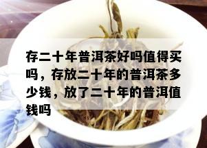 存二十年普洱茶好吗值得买吗，存放二十年的普洱茶多少钱，放了二十年的普洱值钱吗