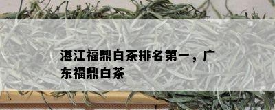 湛江福鼎白茶排名之一，广东福鼎白茶