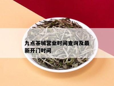 九点茶城营业时间查询及最新开门时间