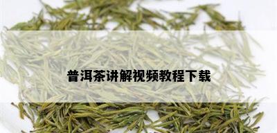 普洱茶讲解视频教程下载