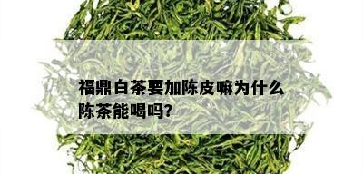 福鼎白茶要加陈皮嘛为什么陈茶能喝吗？