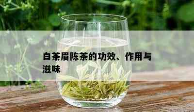 白茶眉陈茶的功效、作用与滋味