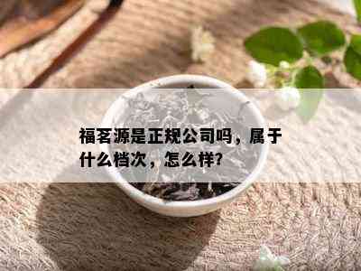 福茗源是正规公司吗，属于什么档次，怎么样？