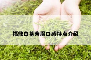 福鼎白茶寿眉口感特点介绍