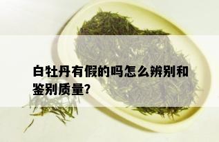 白牡丹有假的吗怎么辨别和鉴别质量？