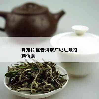 邦东片区普洱茶厂地址及招聘信息