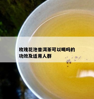 玫瑰花泡普洱茶可以喝吗的功效及适用人群