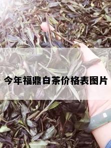 今年福鼎白茶价格表图片