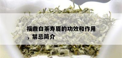 福鼎白茶寿眉的功效和作用，禁忌简介