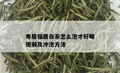 寿眉福鼎白茶怎么泡才好喝视频及冲泡方法