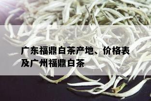 广东福鼎白茶产地、价格表及广州福鼎白茶