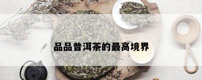 品品普洱茶的更高境界