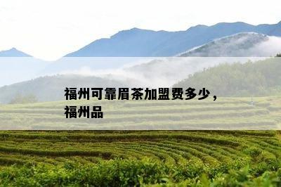 福州可靠眉茶加盟费多少，福州品