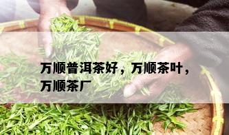 万顺普洱茶好，万顺茶叶，万顺茶厂