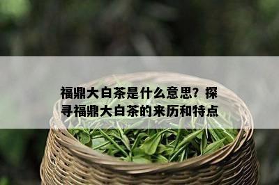 福鼎大白茶是什么意思？探寻福鼎大白茶的来历和特点