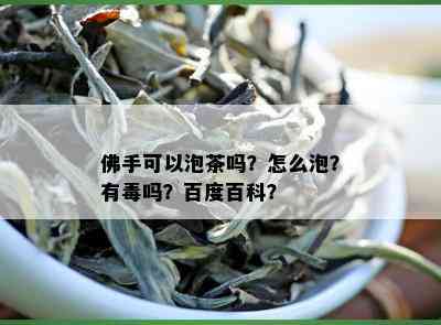 佛手可以泡茶吗？怎么泡？有吗？百度百科？