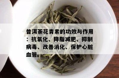 普洱茶花青素的功效与作用：抗氧化、降脂减肥、抑制病、改善消化、保护心脏血管。