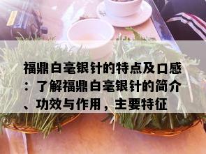 福鼎白毫银针的特点及口感：了解福鼎白毫银针的简介、功效与作用，主要特征