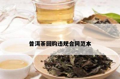 普洱茶回购违规合同范本