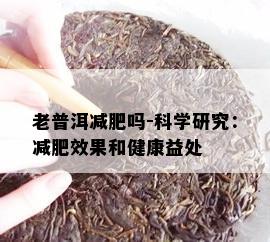 老普洱减肥吗-科学研究：减肥效果和健康益处