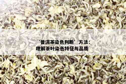 ‘普洱茶染色判断’方法：理解茶叶染色特征与品质