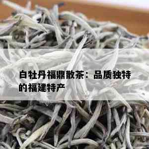 白牡丹福鼎散茶：品质独特的福建特产