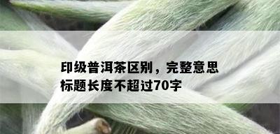 印级普洱茶区别，完整意思标题长度不超过70字