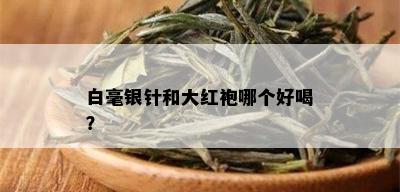 白毫银针和大红袍哪个好喝？