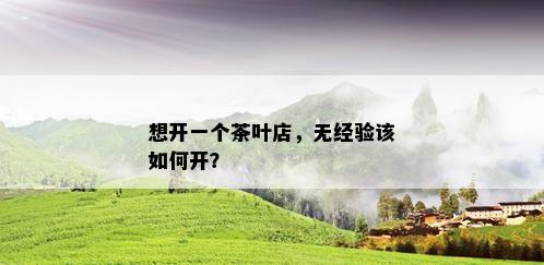 想开一个茶叶店，无经验该如何开？