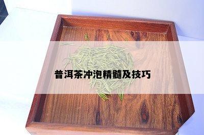 普洱茶冲泡精髓及技巧