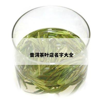 普洱茶叶店名字大全