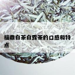 福鼎白茶白露茶的口感和特点