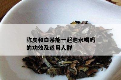 陈皮和白茶能一起泡水喝吗的功效及适用人群