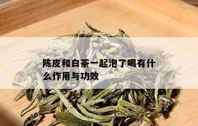 陈皮和白茶一起泡了喝有什么作用与功效