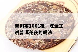 普洱茶1001夜：陈远主讲普洱茶夜的喝法