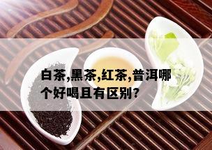 白茶,黑茶,红茶,普洱哪个好喝且有区别?