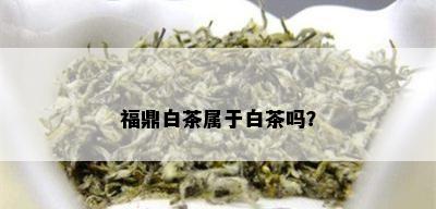 福鼎白茶属于白茶吗？