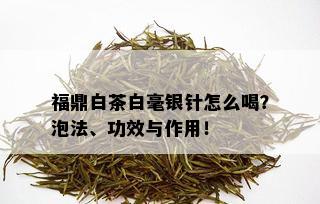 福鼎白茶白毫银针怎么喝？泡法、功效与作用！