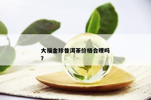 大福金珍普洱茶价格合理吗？