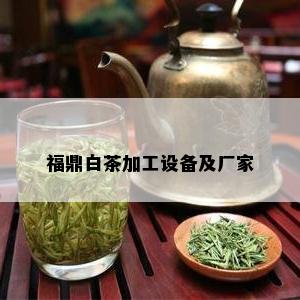 福鼎白茶加工设备及厂家