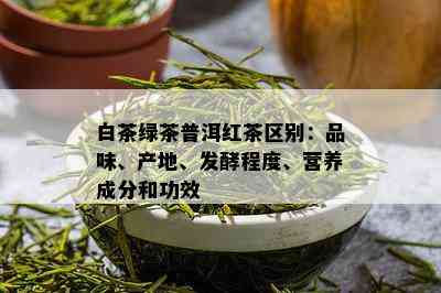 白茶绿茶普洱红茶区别：品味、产地、发酵程度、营养成分和功效